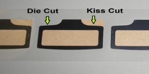 Converted part kiss cut and die cut at Strouse.