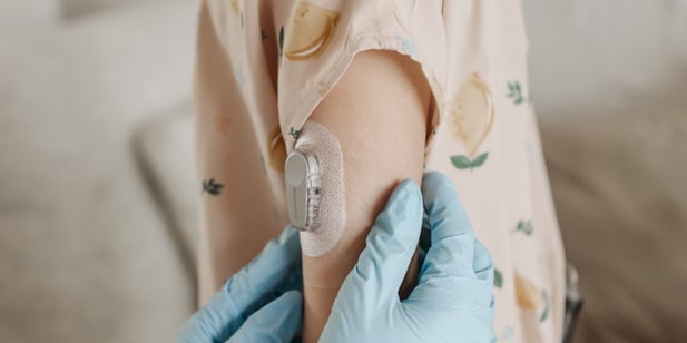 stick to skin tape in medical device