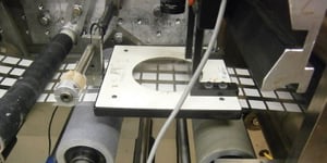 Square adhesives die cut on a press