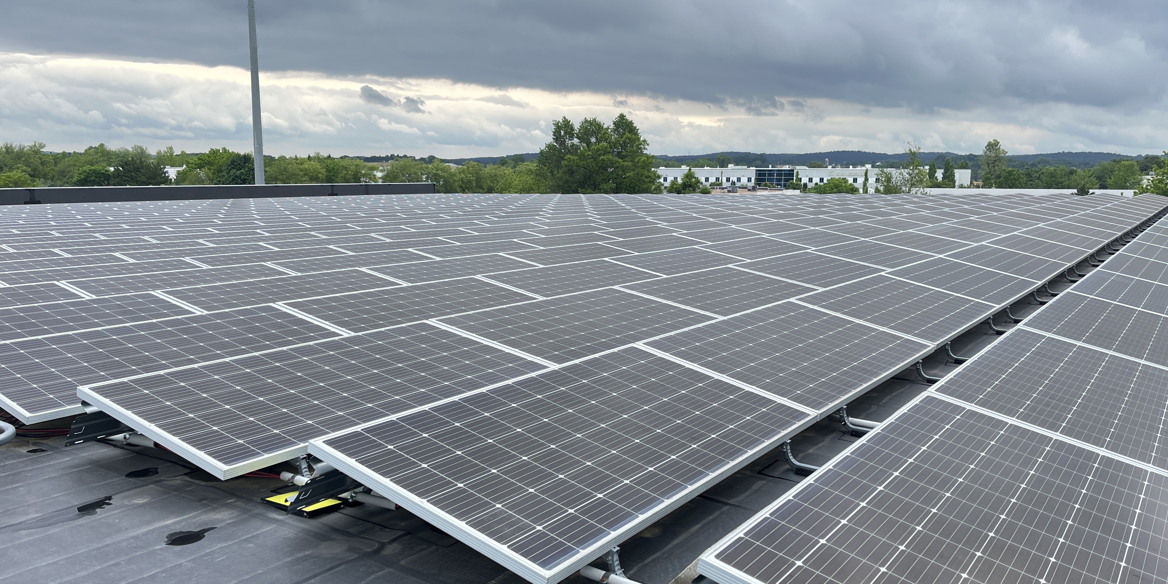 cloudy over strouse solar panels